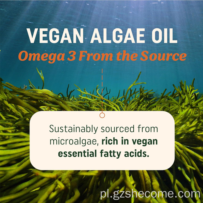 Shecome Wegańskie kapsułki z algami Omega 3 Zdrowie serca